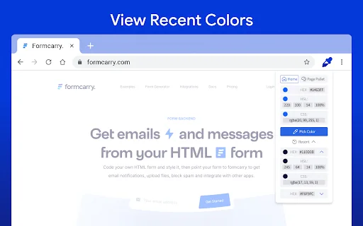 I-download ang Color Picker HEX – Pinakamahusay na Eyedropper para sa Chrome - Screenshot 3